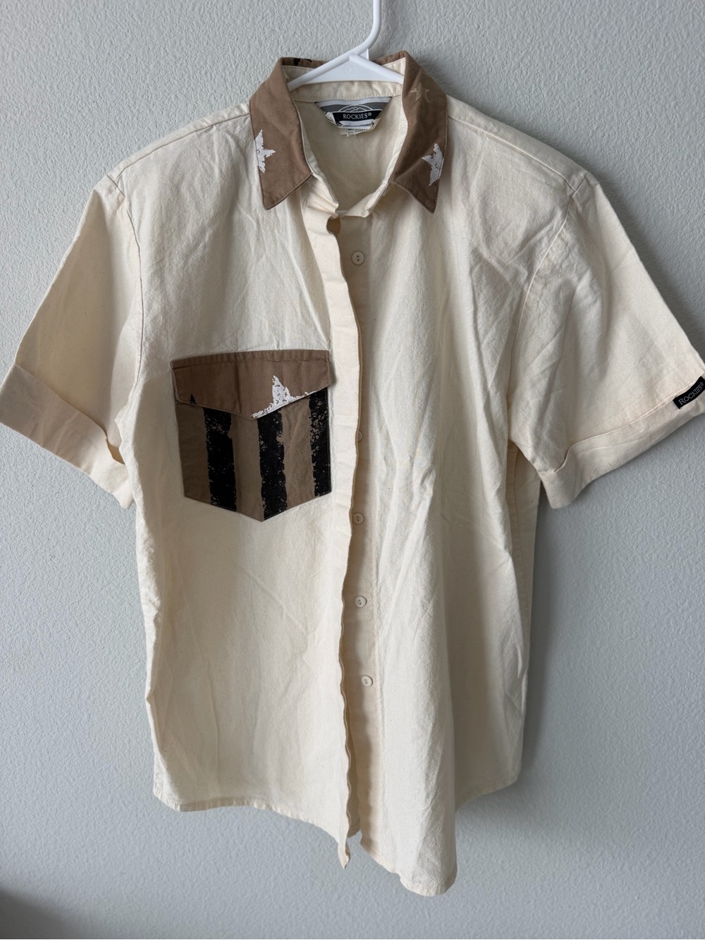 Vintage Rockies Shirt Cotton USA Star Western Rodeo Cowboy Festival NWOT M Y2K